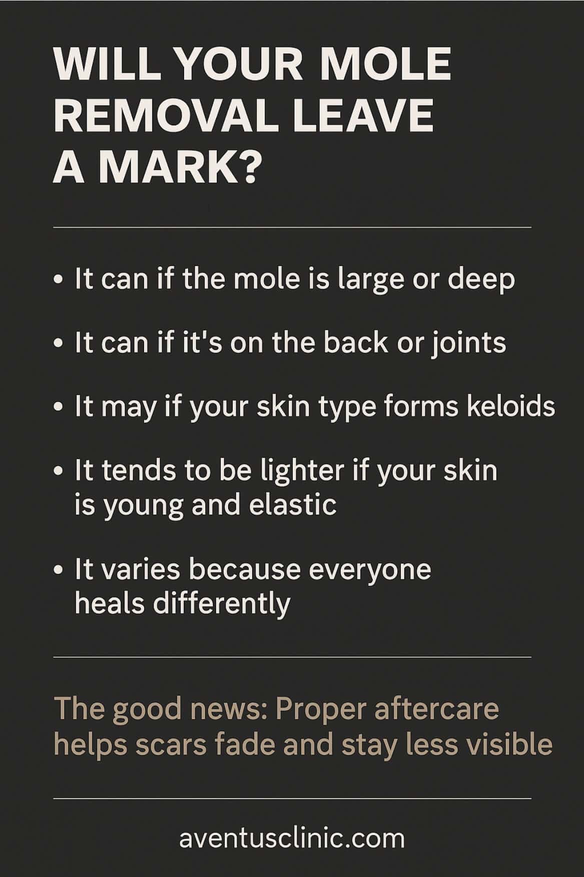 will your mole removal add a mark