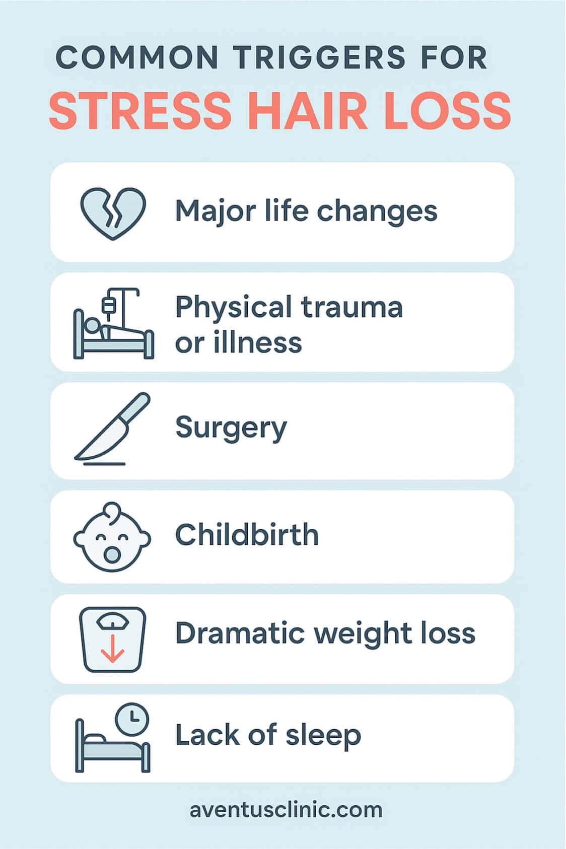common triggers for stress hair loss