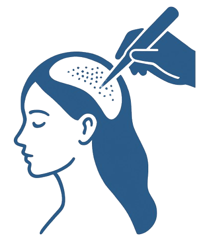female hair transplant graphic